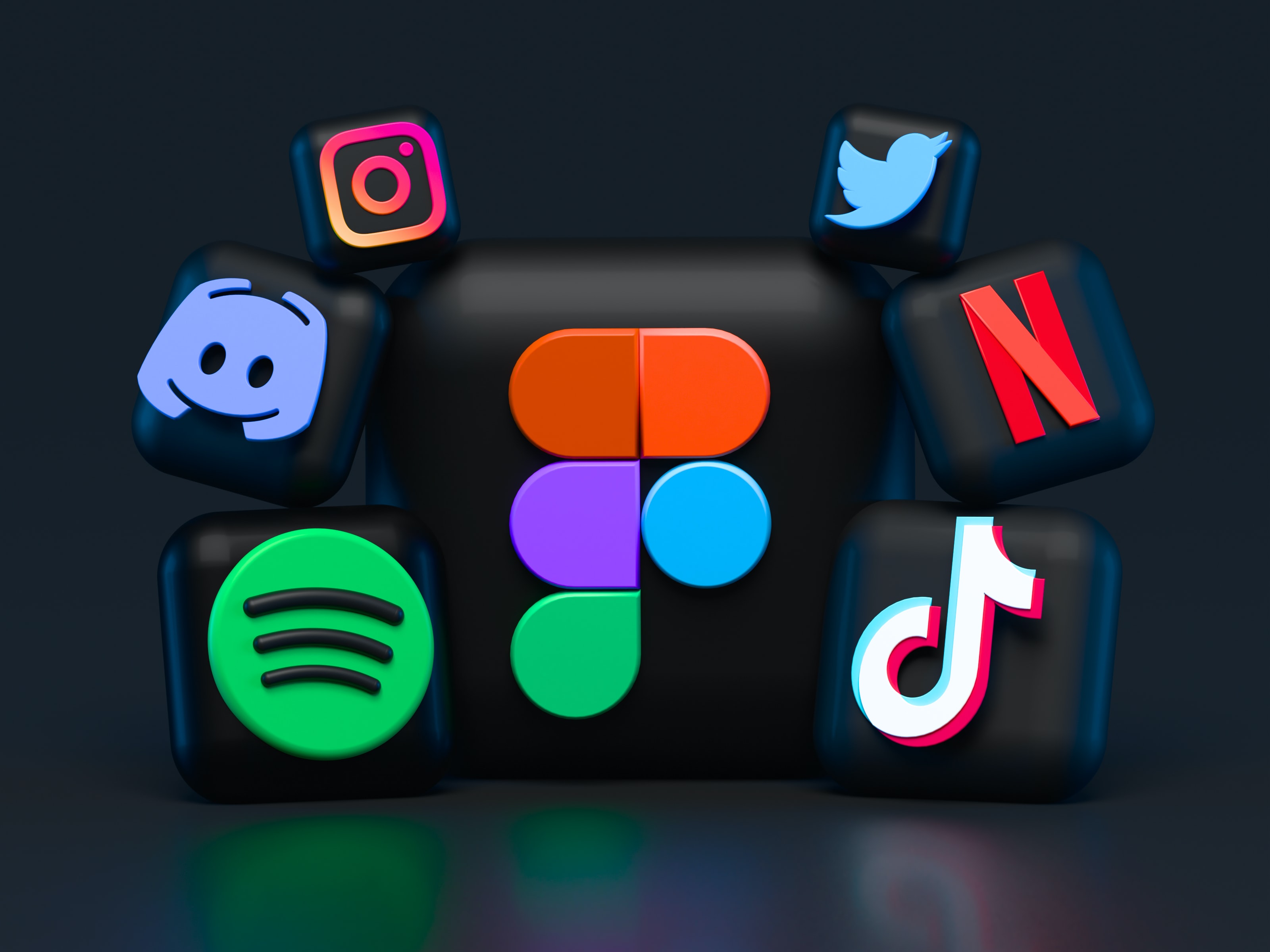 social media logos in colour